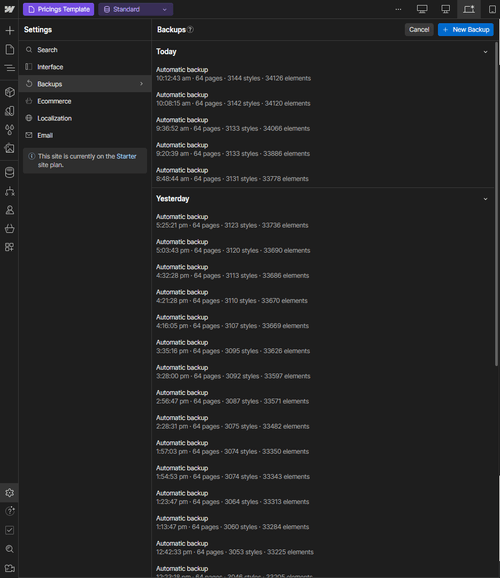 Subscription X Webflow Template And UI Kit Backups