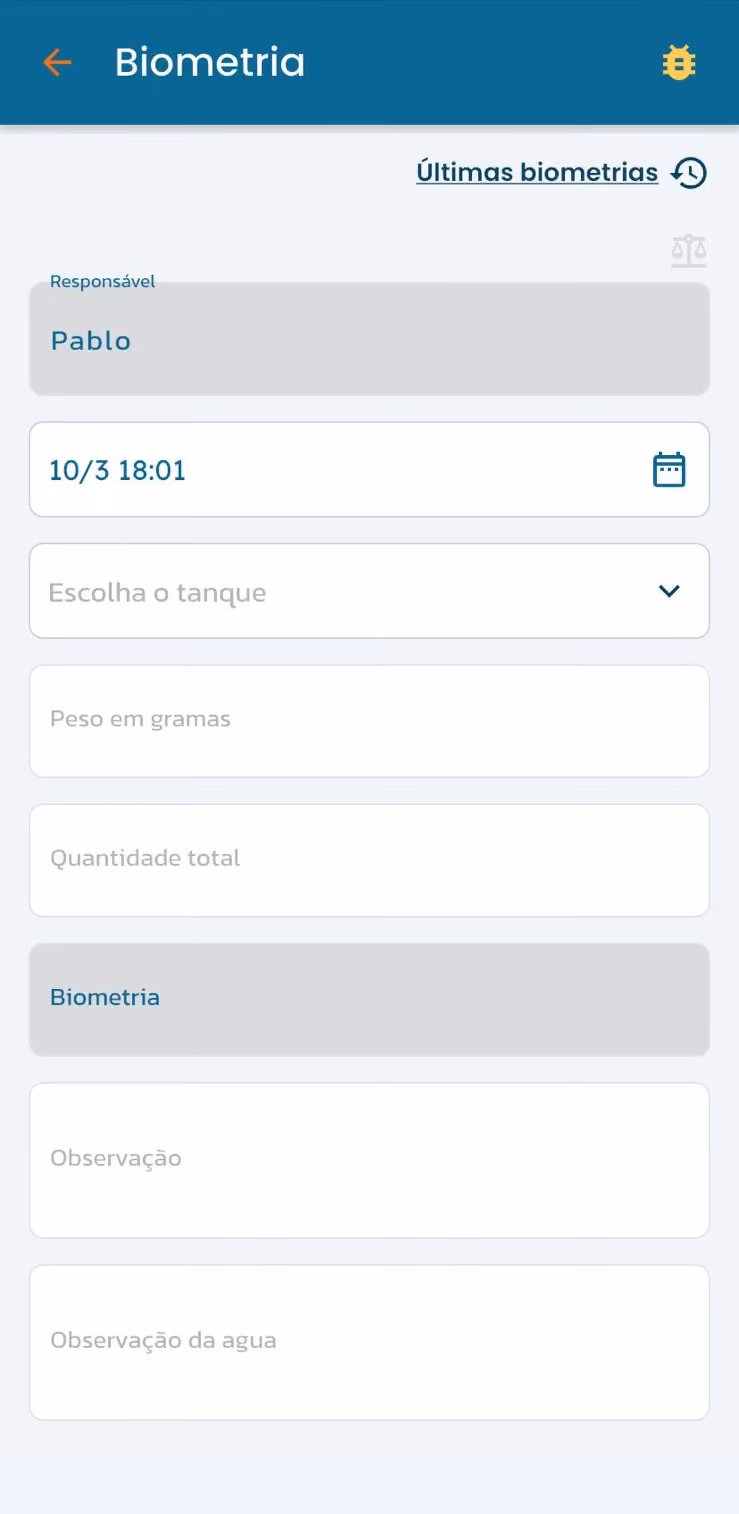 Tela do aplicativo