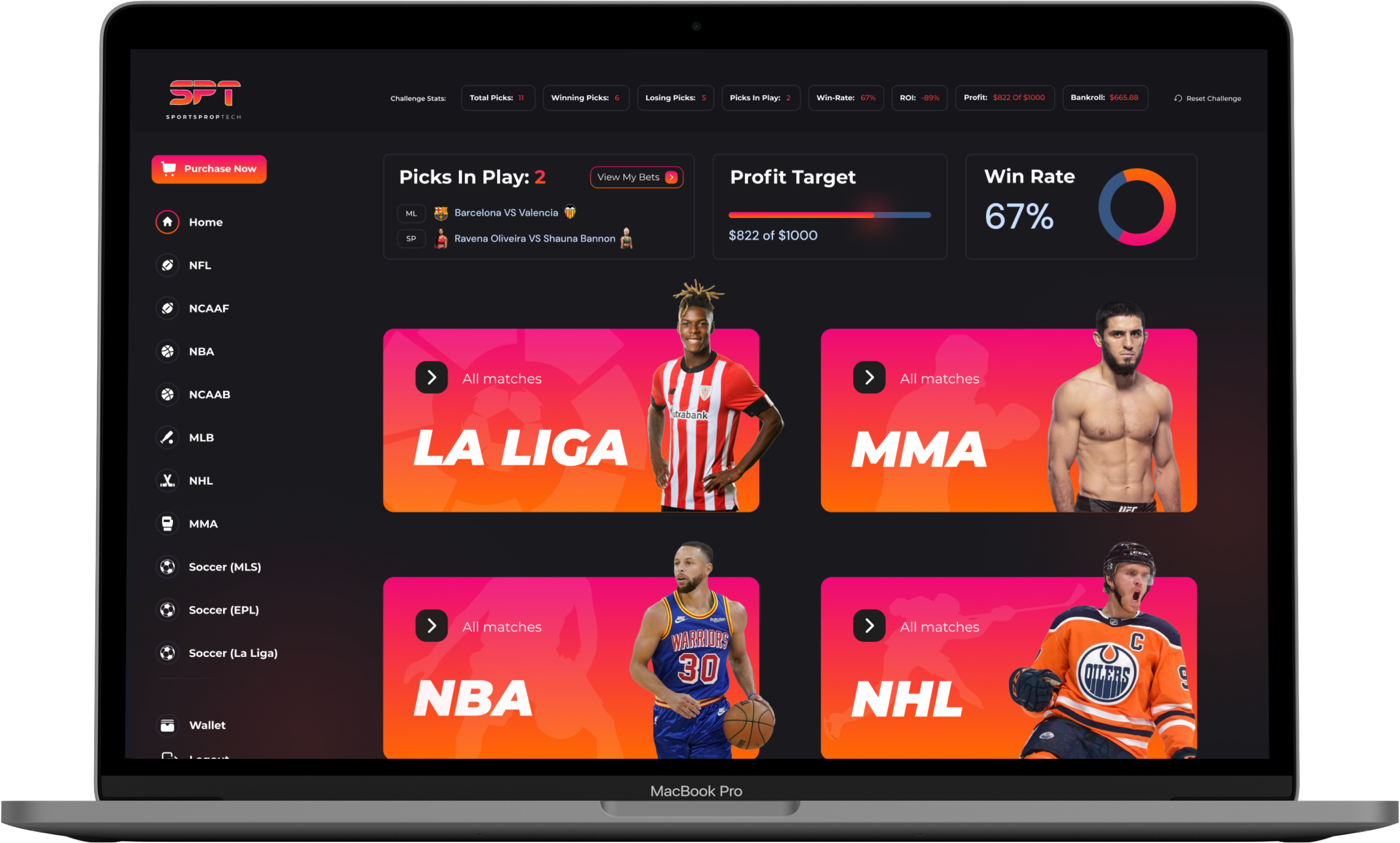 Sports Prop Dashboard Design 1