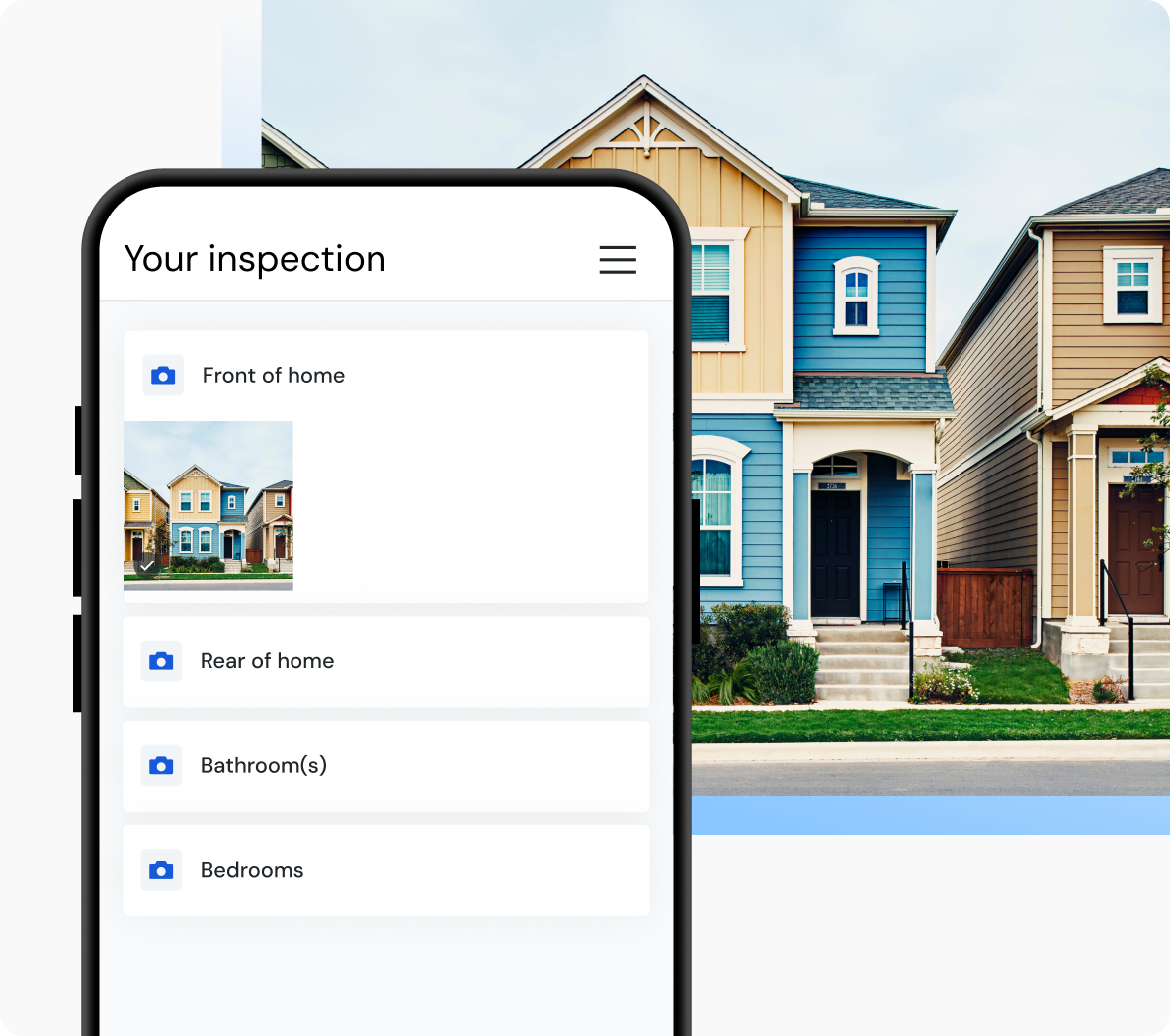 image shows virtual home inspection checklist with customized prompts through Truepic Vision