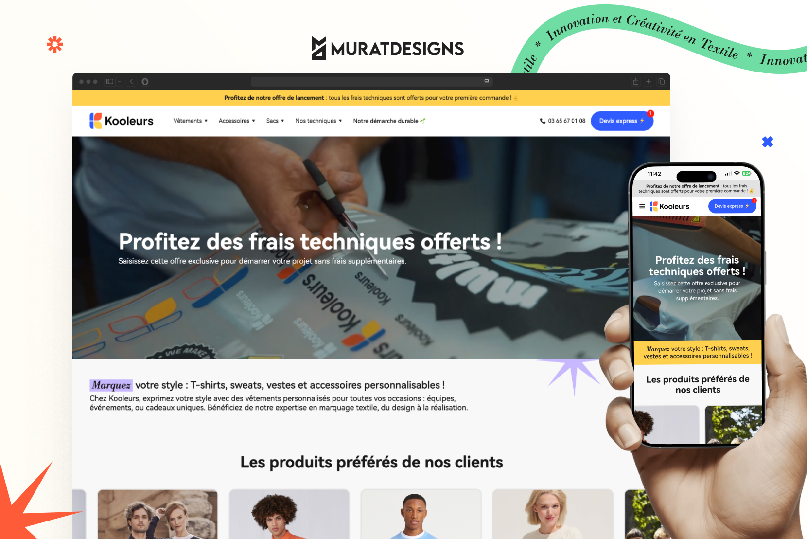 Création du site Kooleurs · Atelier de marquage textile thumbnail