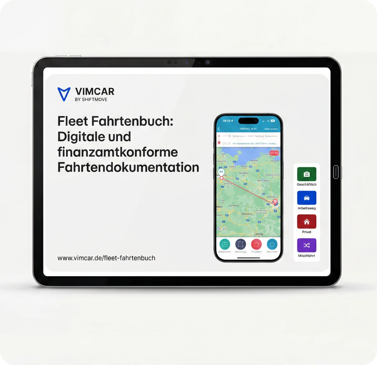 Ein Tablet-Gerät, das ein Broschüren-Cover zeigt