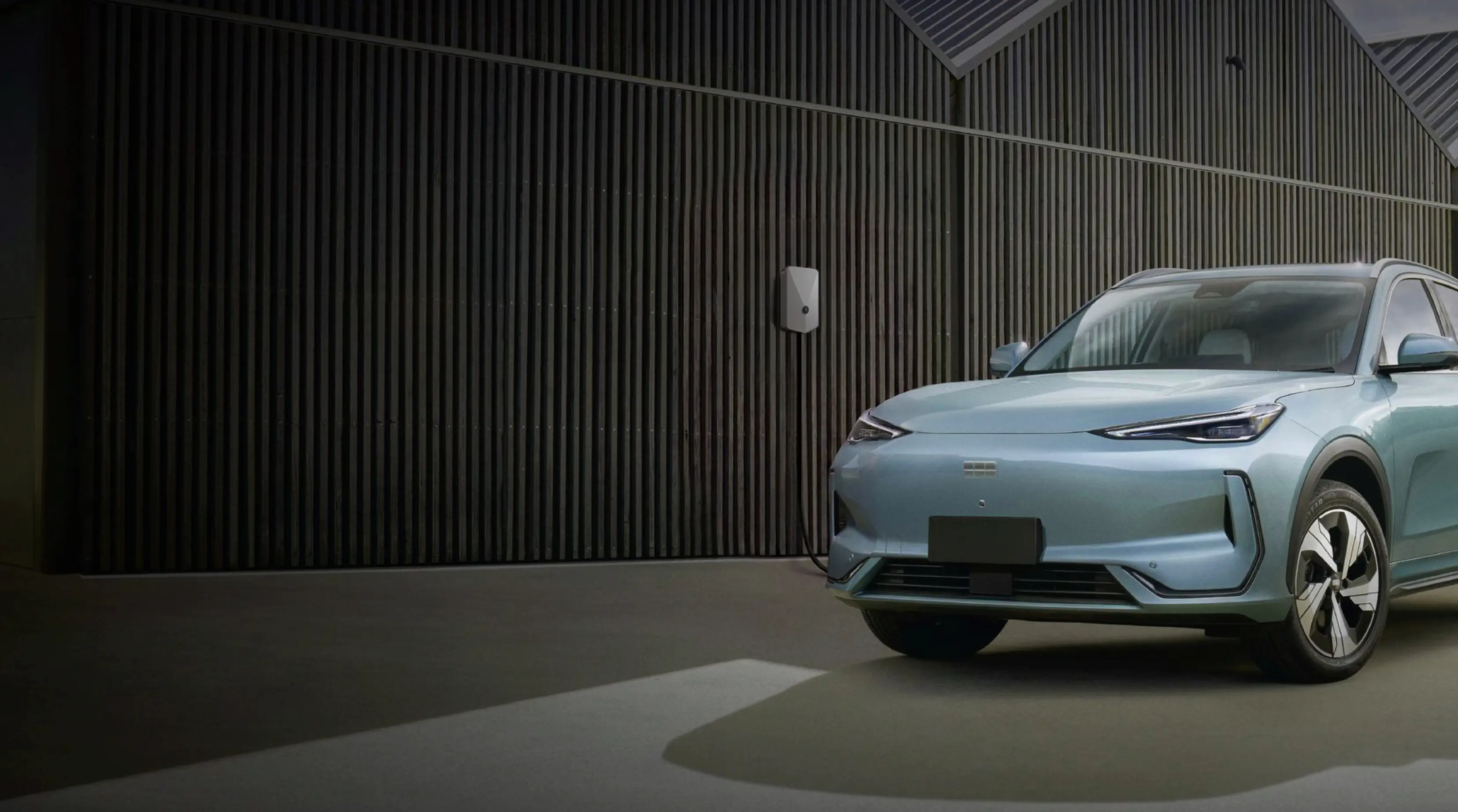 A Geely charging using an Evnex EV charger
