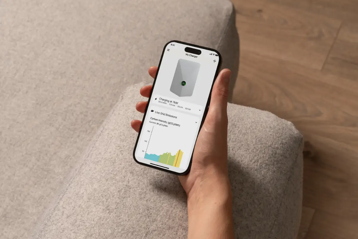 Evnex app showing EV charging stats