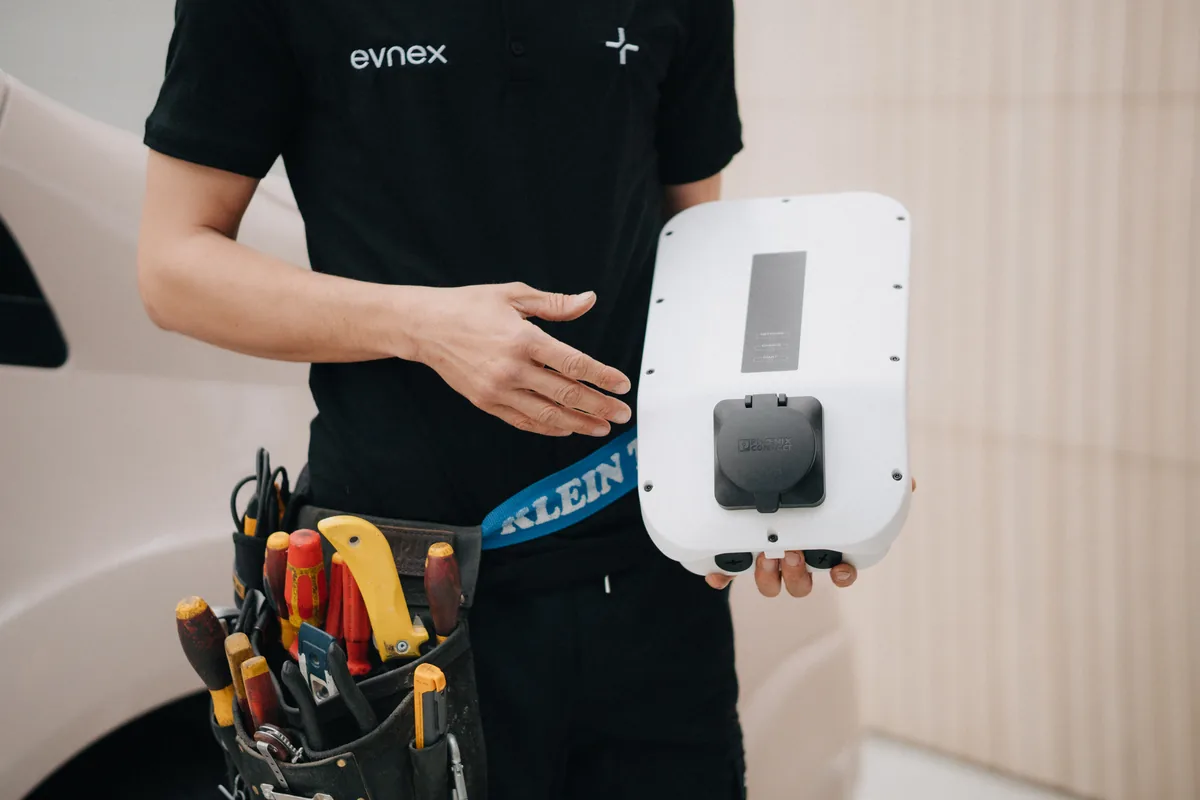 Evnex installer with an X22 three-phase EV charger