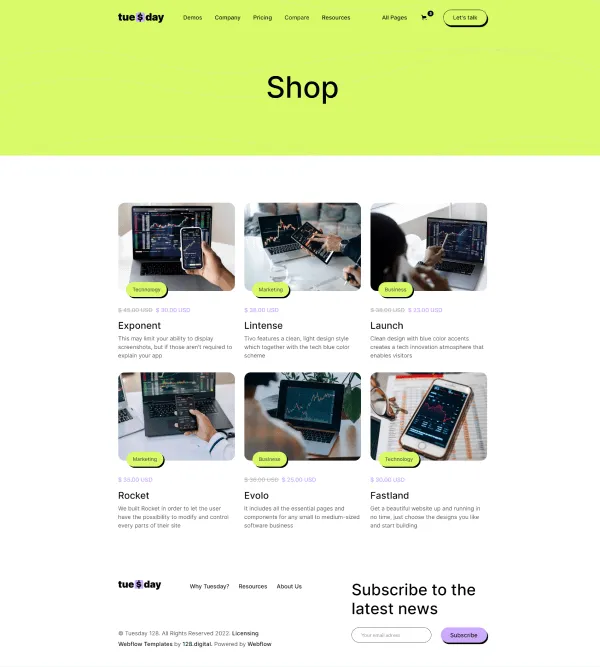 Shop Page