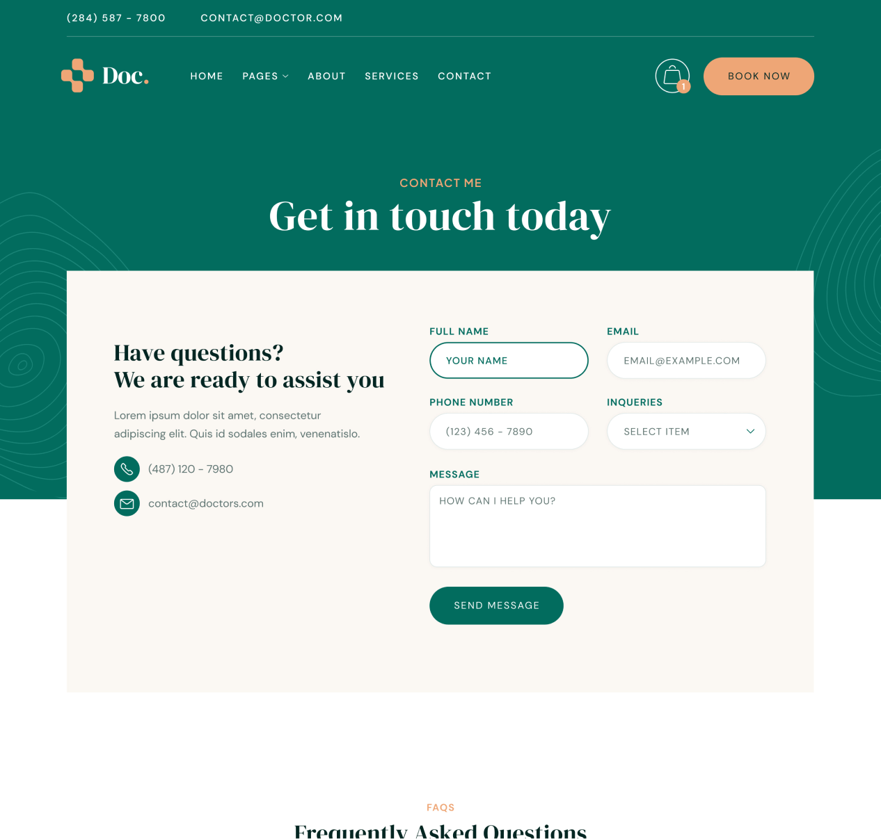 Doc - Contact page - Doctor Webflow Template