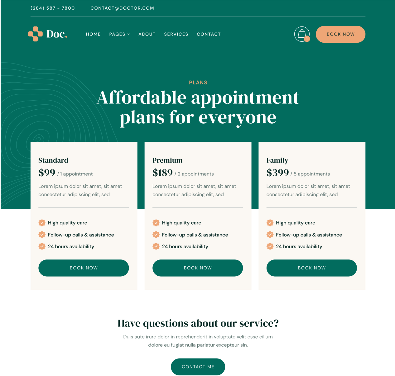 Doc - Plans page - Doctor Webflow Template