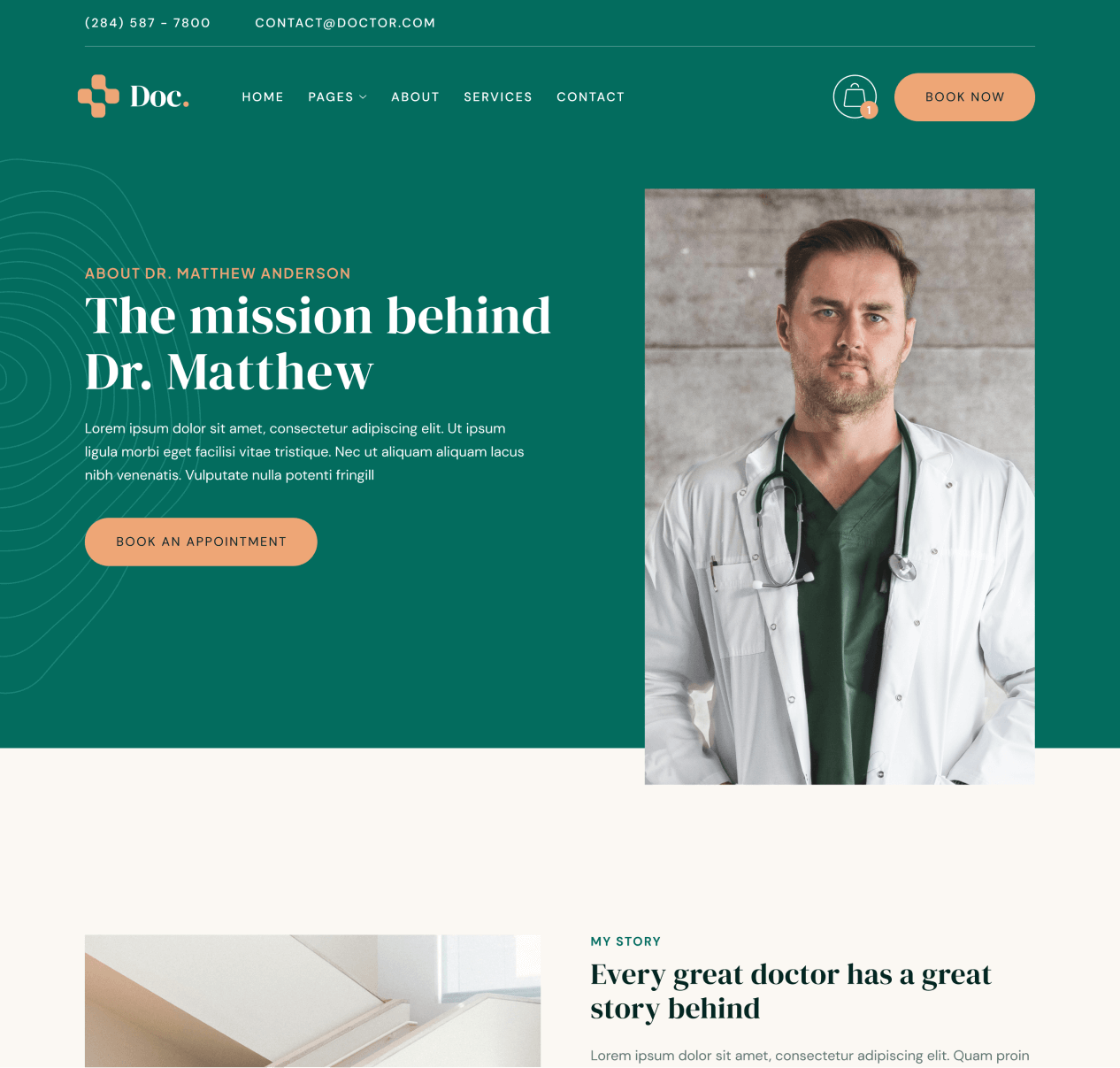 Doc - About page - Doctor Webflow Template