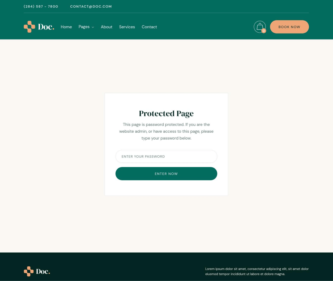 Doc - Password Protected page - Doctor Webflow Template