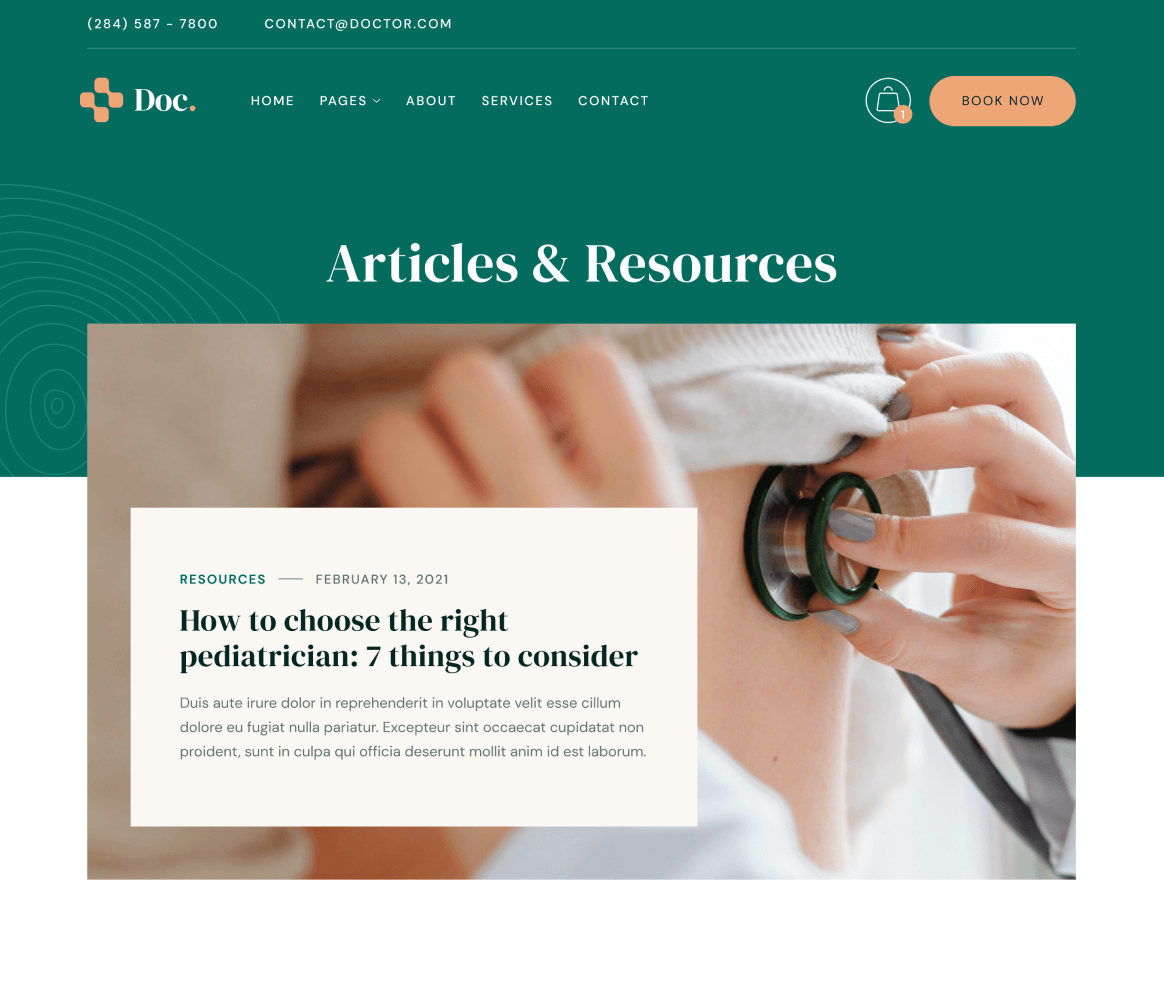 Doc - Blog page - Doctor Webflow Template