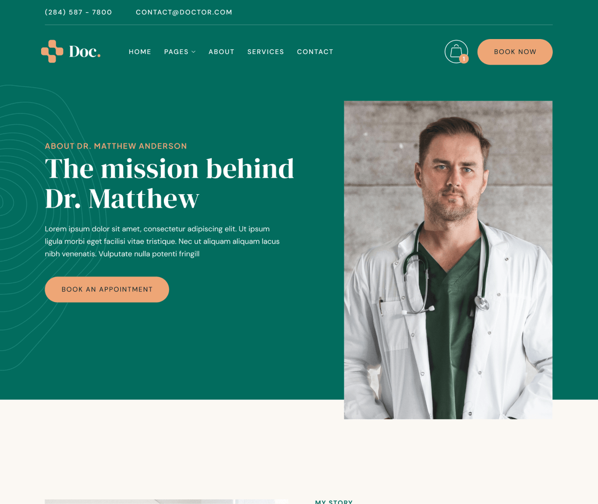 Doc - About page - Doctor Webflow Template