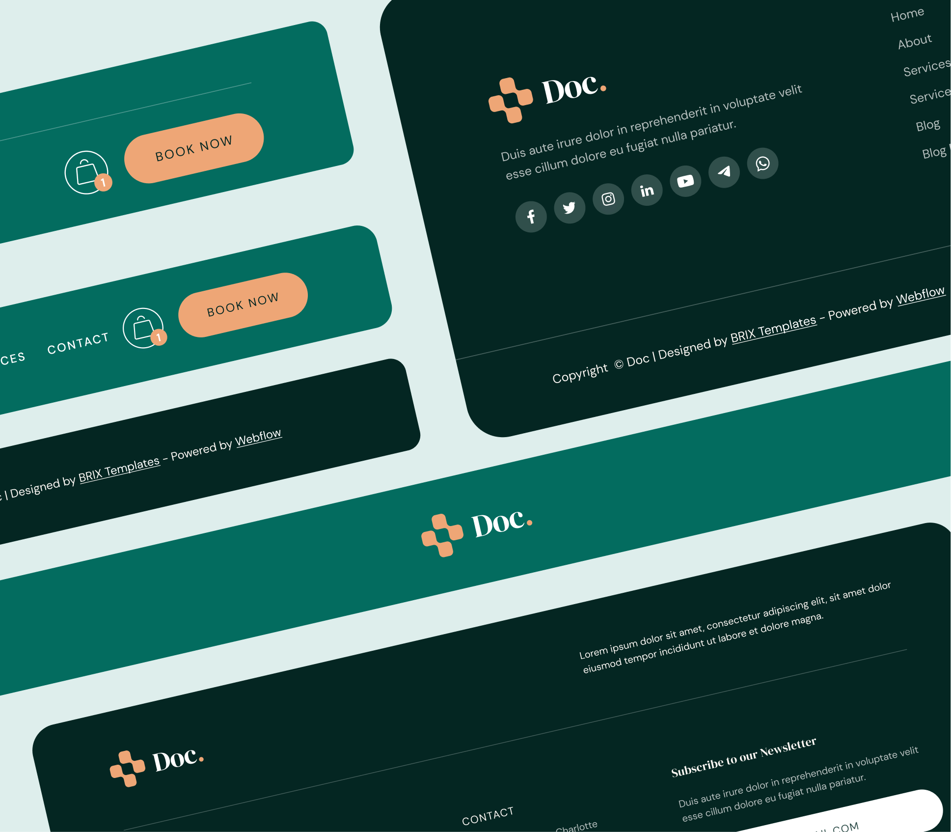 Doc - 3 Headers and Footers - Doctor Webflow Template