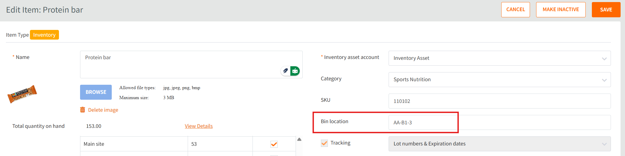 bin-location-feature-handifox-online-screenshot