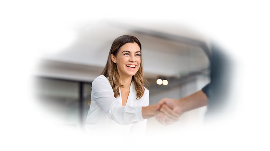 A Woman shaking hand with a man