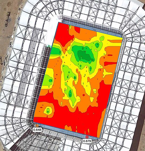 NDVI turf health mapping at CommBank Stadium in Parramatta