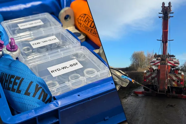 Yellow racing truck with logos driving on a track beside the text 'SOLID X POWER PERFORMANCE PRECISION' on a black background.