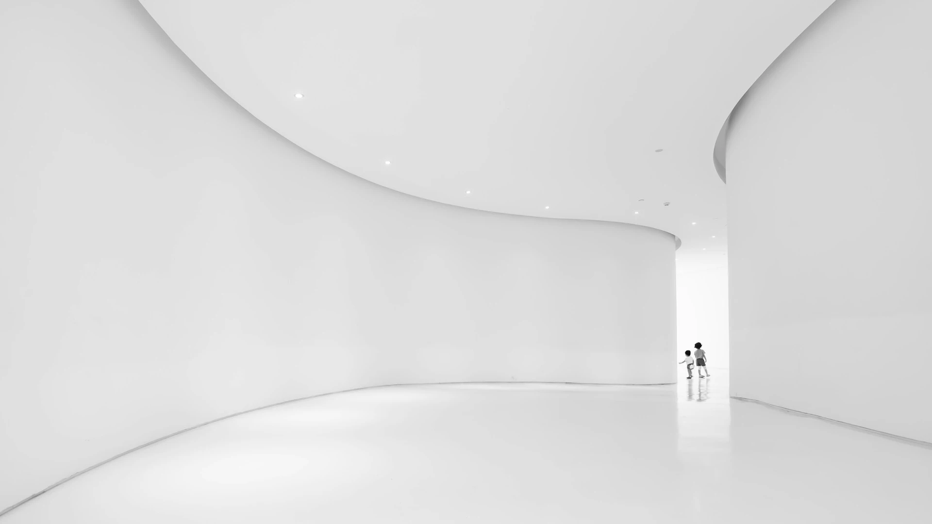 white hall open space