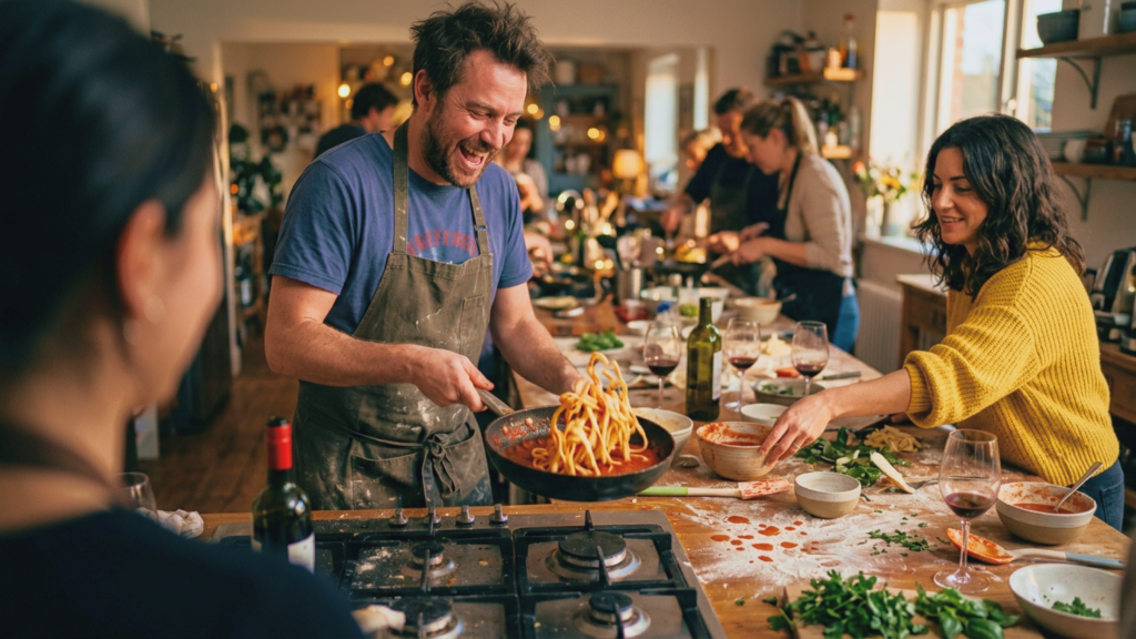 Chef teaching a cooking class