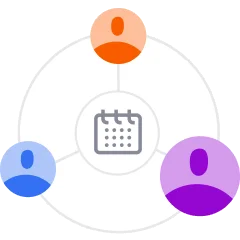 Illustration of attendees connected to an event