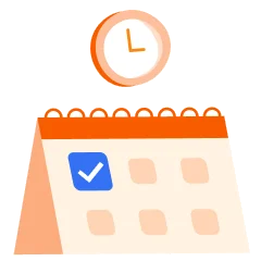 Illustration of checking people in on a calendar