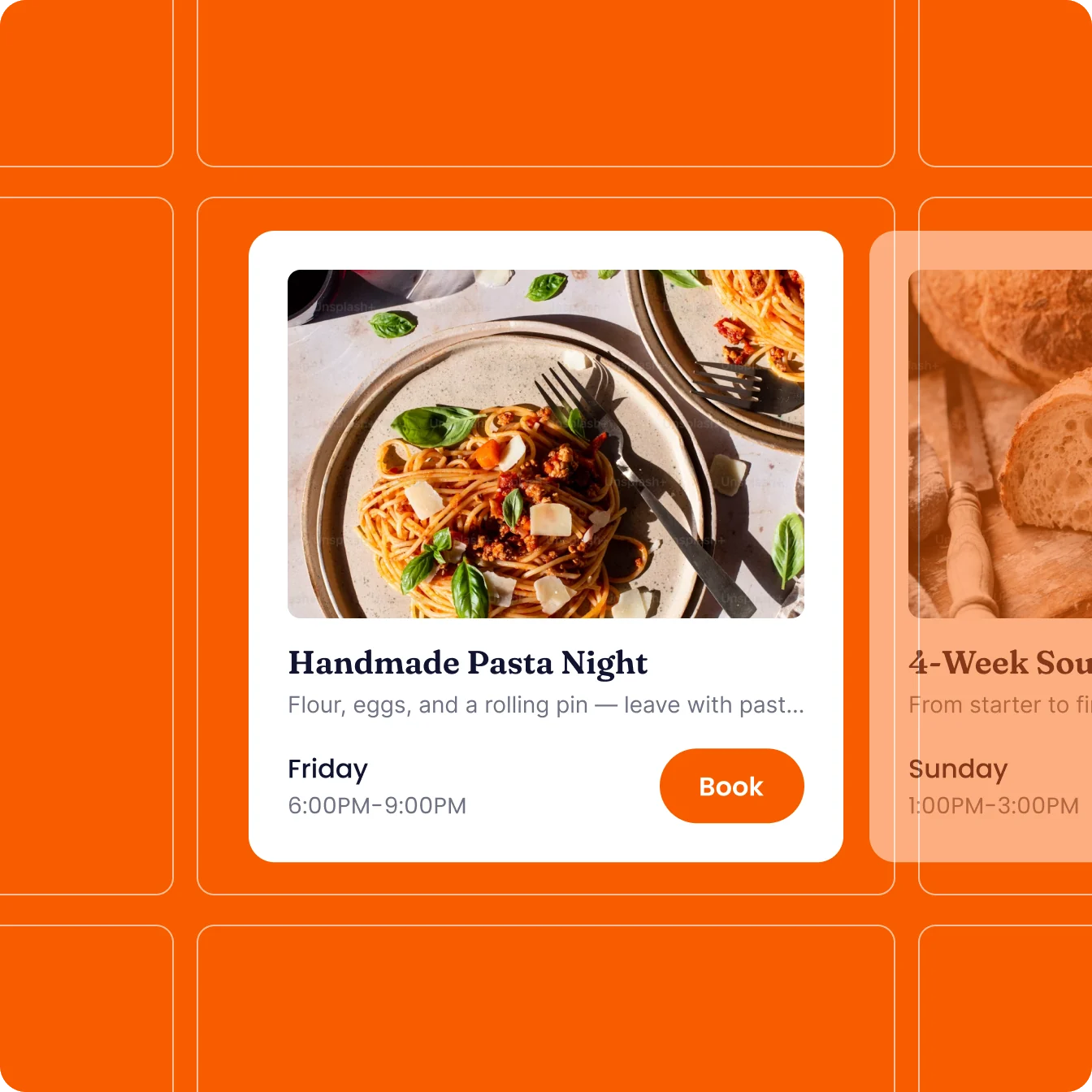 Class listings on Occasion: Handmade Pasta Night and a 4-week sourdough camp