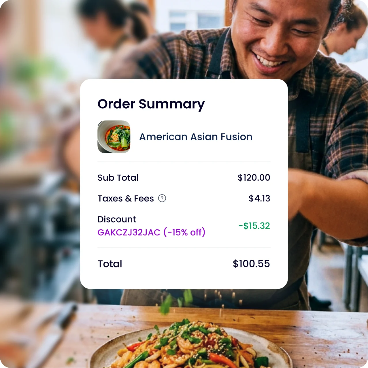 Gift card discount applied in the Occasion order summary