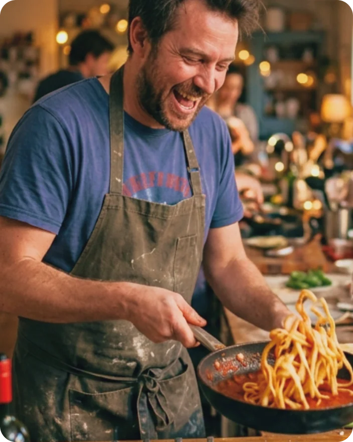 Chef teaching a cooking class