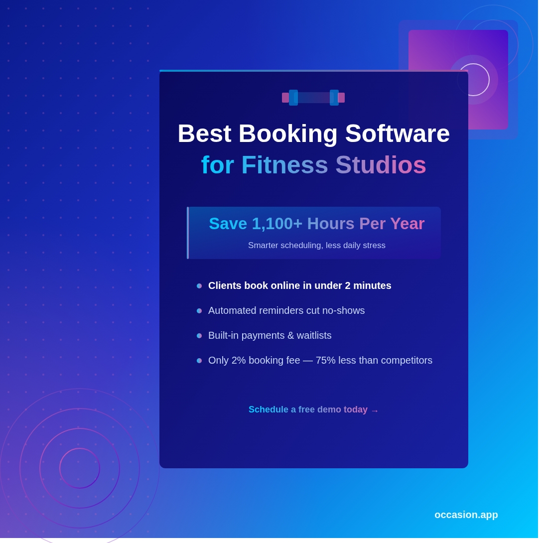 Online booking system for classes and events