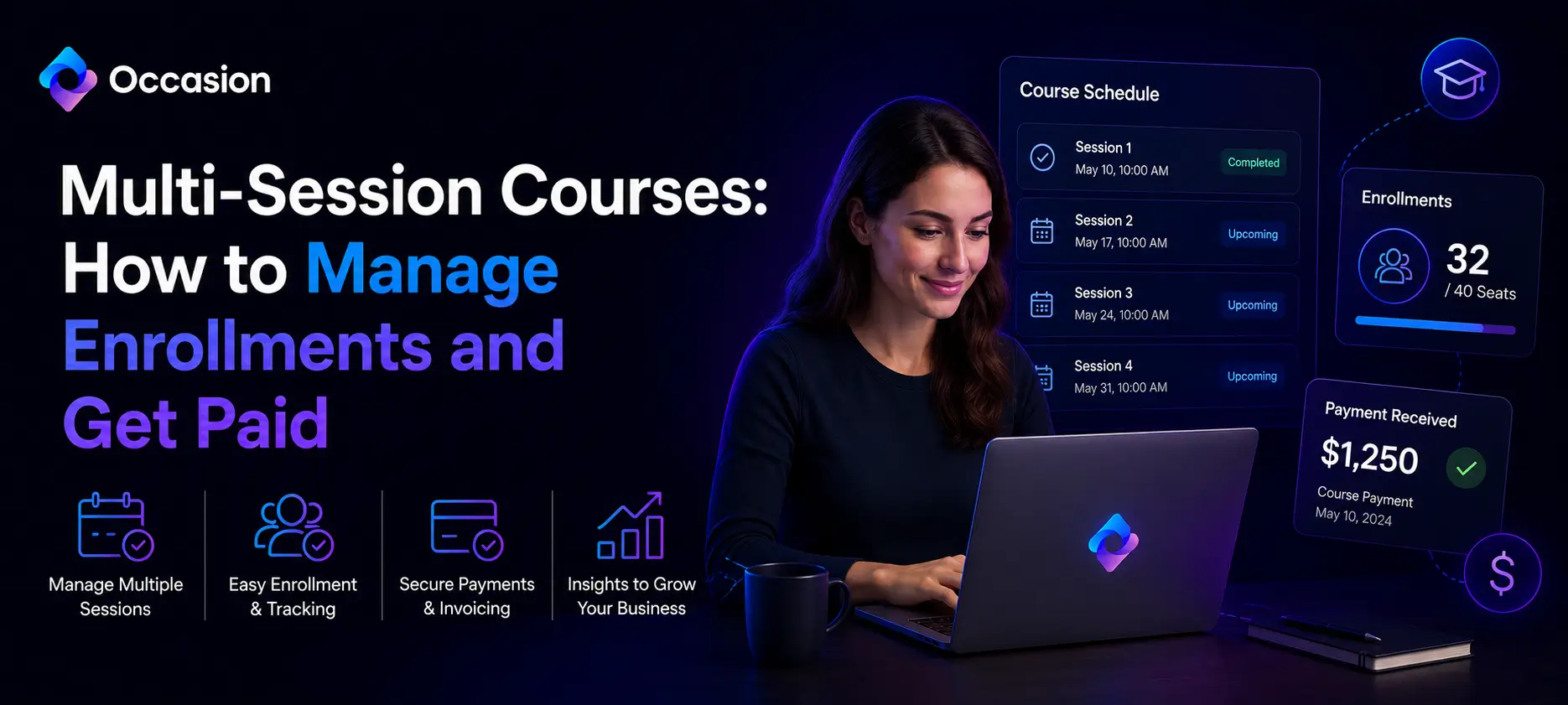 Online booking system for classes and events