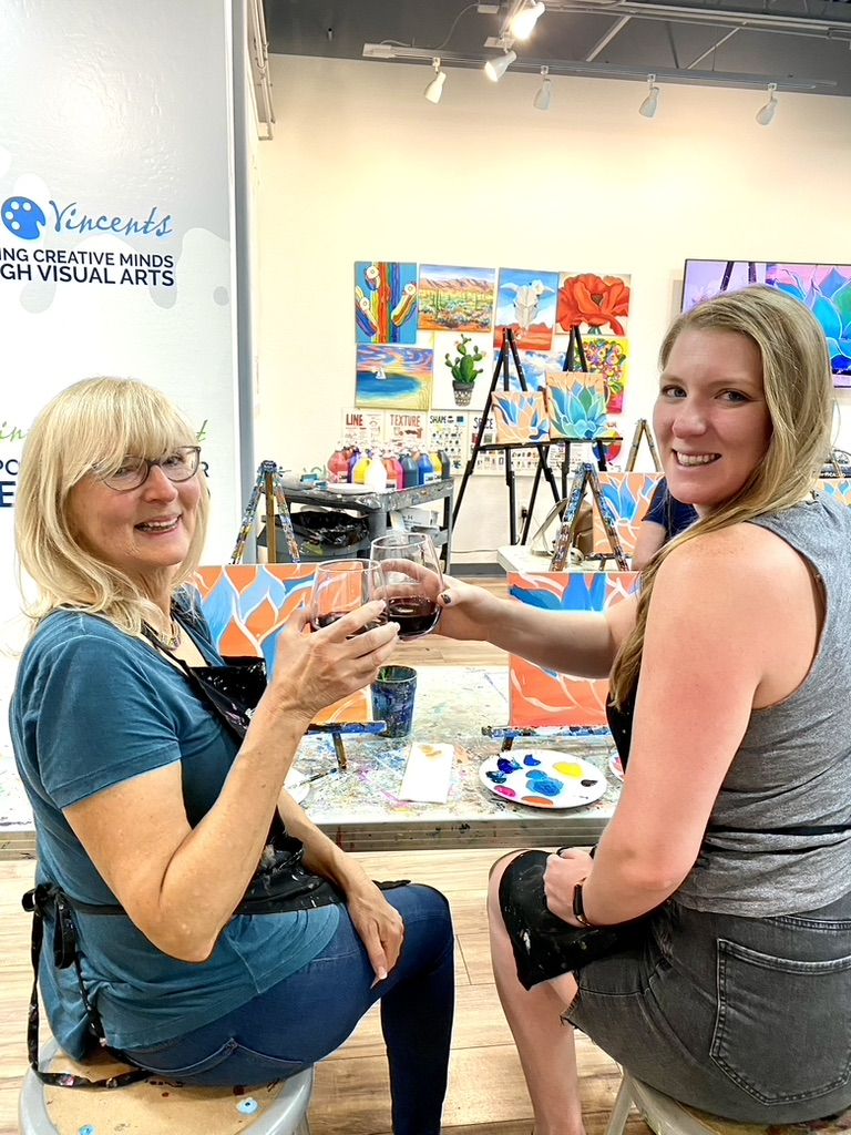A paint-and-sip class at Creative Color Art Studios