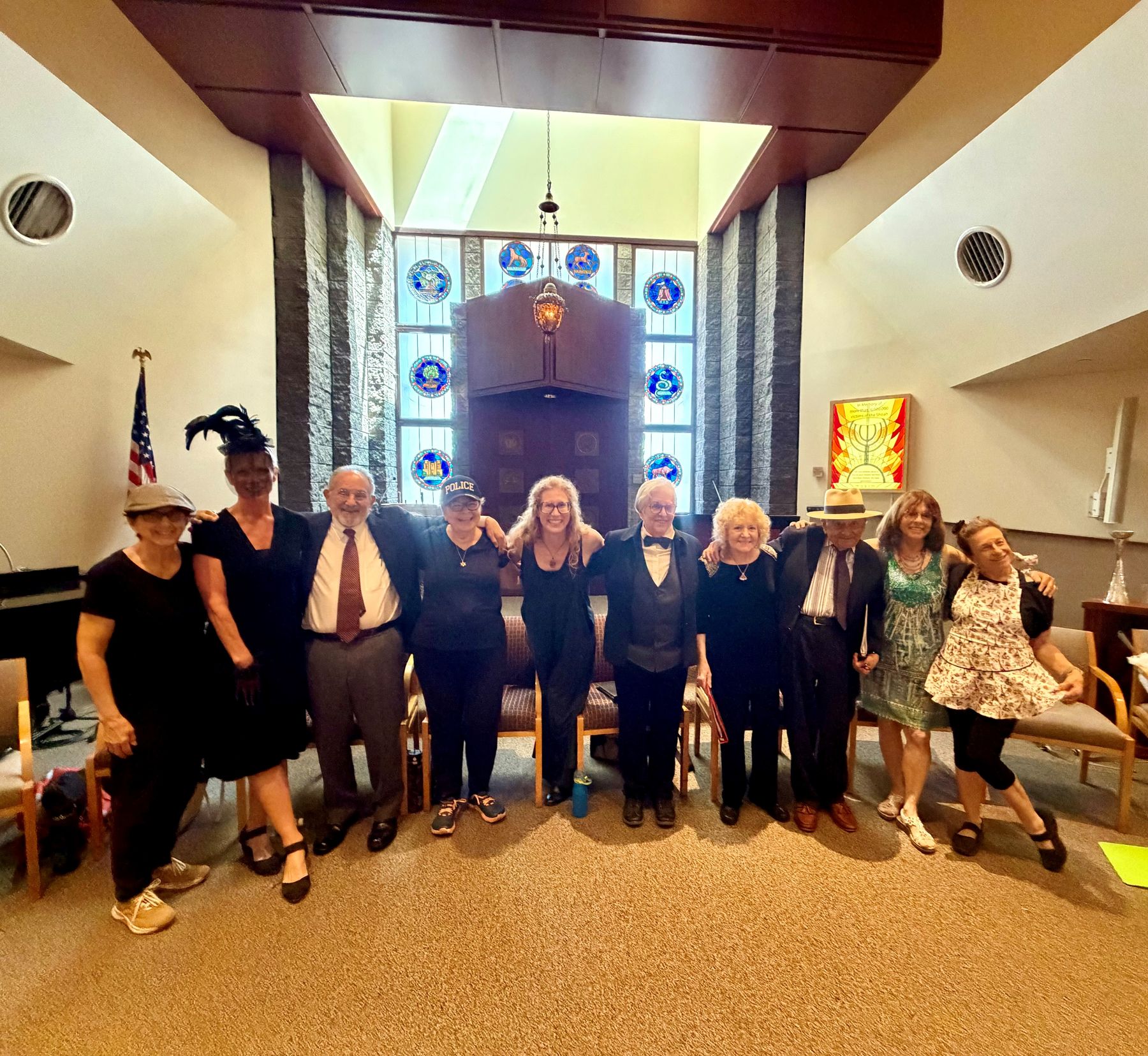An acting group takes a bow at a JFCS Arizona class