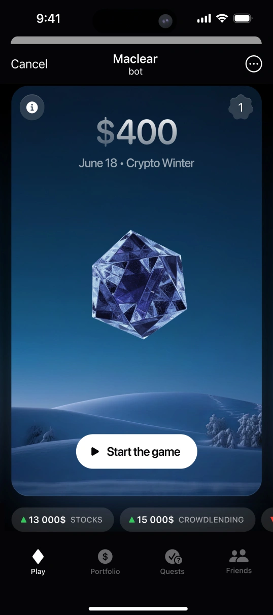 main screen of the Maclear mini-application