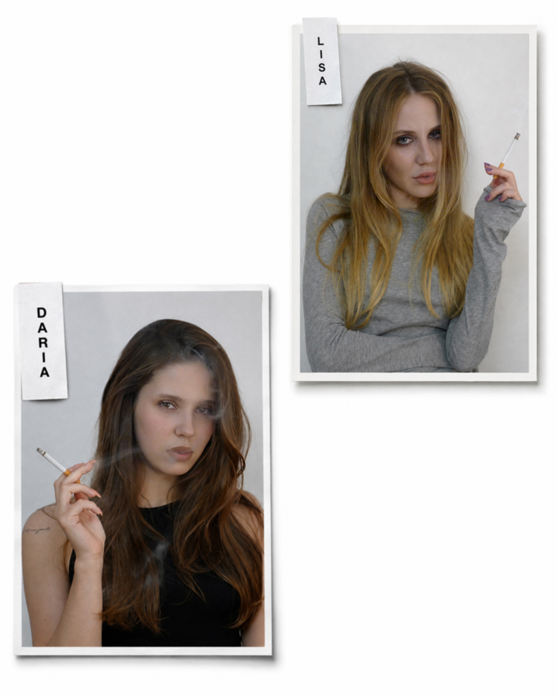 Two women wearing black AWW archive outfits