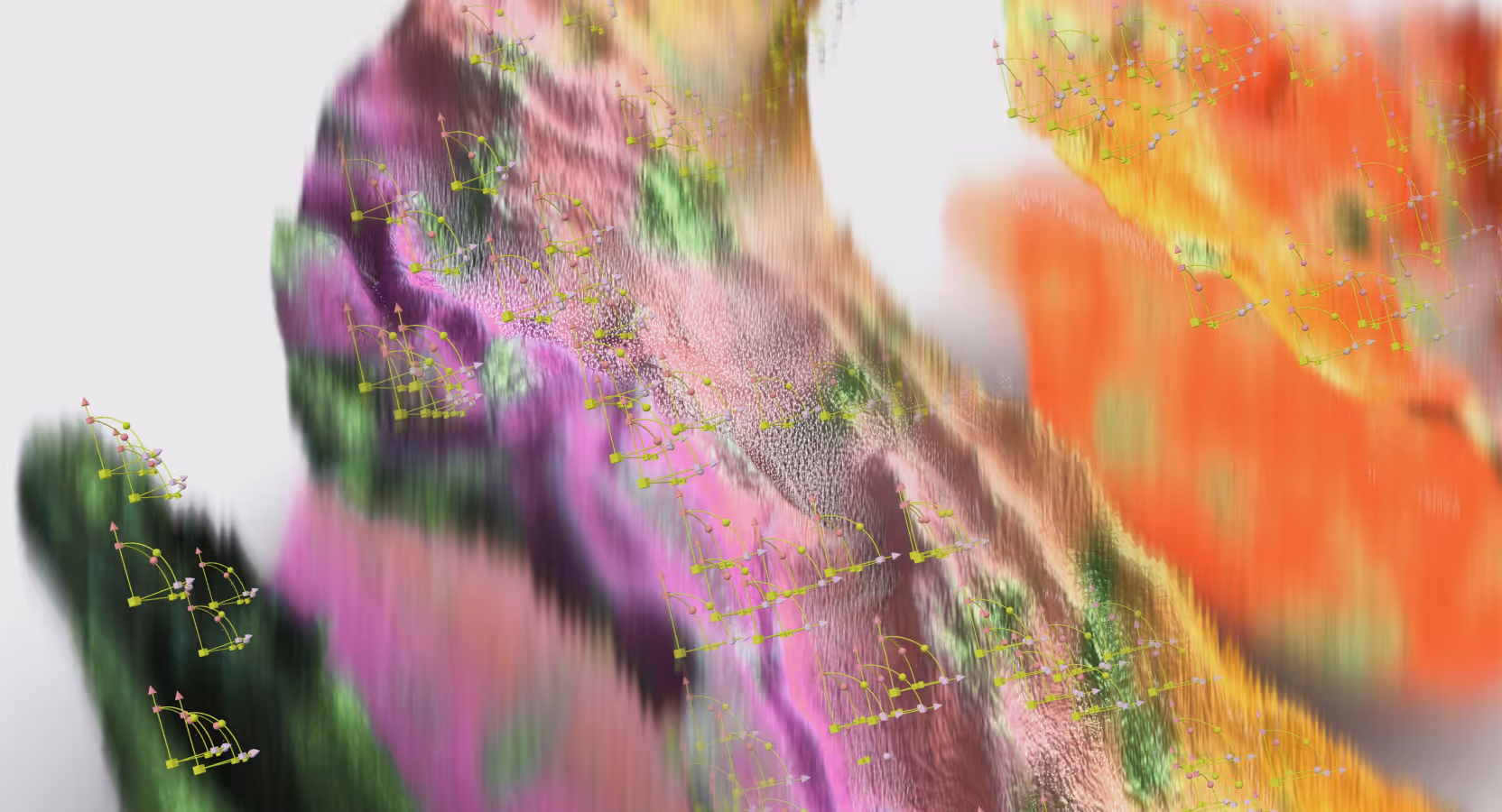 Abstract microscopic view of bubbles or cellular structures with purple and pink gradients, representing the intricate nature of healthcare data protection and HIPAA compliance.