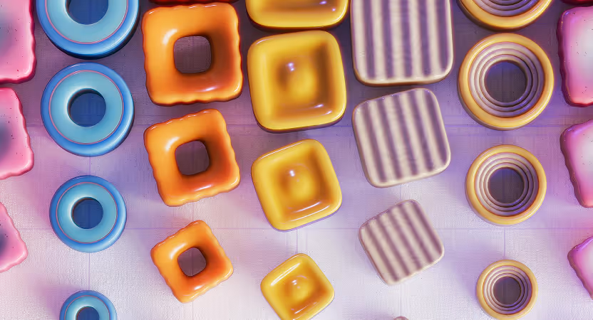 Close‑up of brightly colored 3‑D cubes representing modular microservices used to connect AI tools to legacy hospital systems