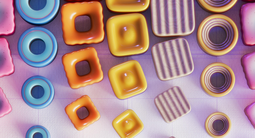 Close‑up of brightly colored 3‑D cubes representing modular microservices used to connect AI tools to legacy hospital systems