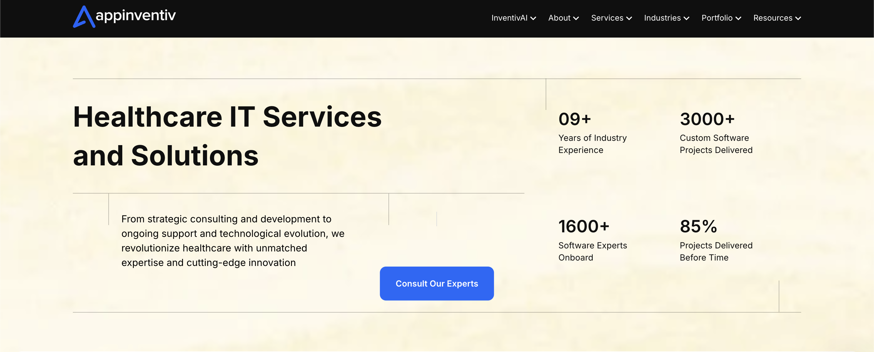 Appinventiv healthcare it services and solutions screenshot