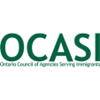 Logo of OCASI with the text 'Ontario Council of Agencies Serving Immigrants' below.