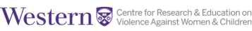 Western University logo with Centre for Research & Education on Violence Against Women & Children text