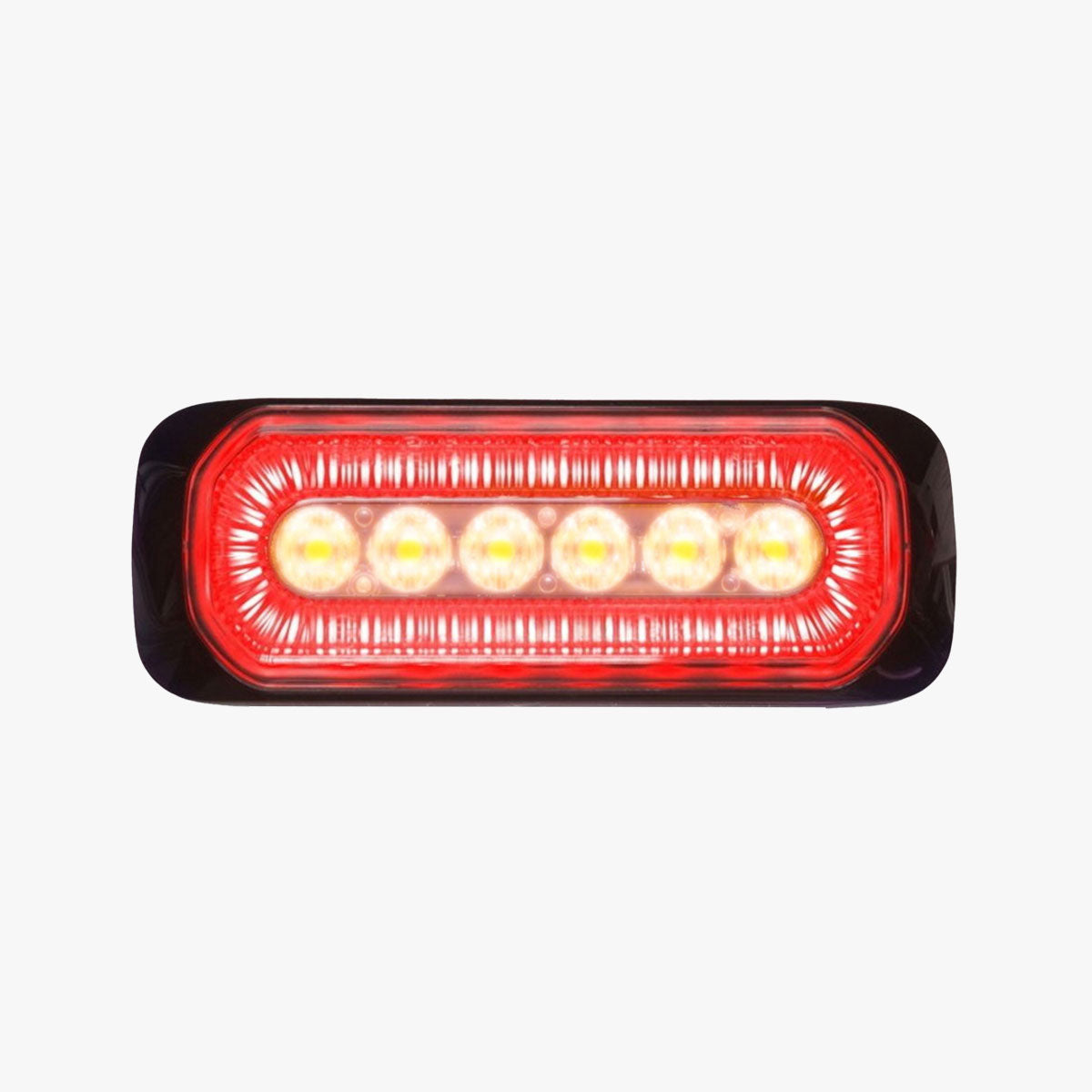 12-24V Juluen LED Amber Flasher Strobe Light with Red Halo Ring
