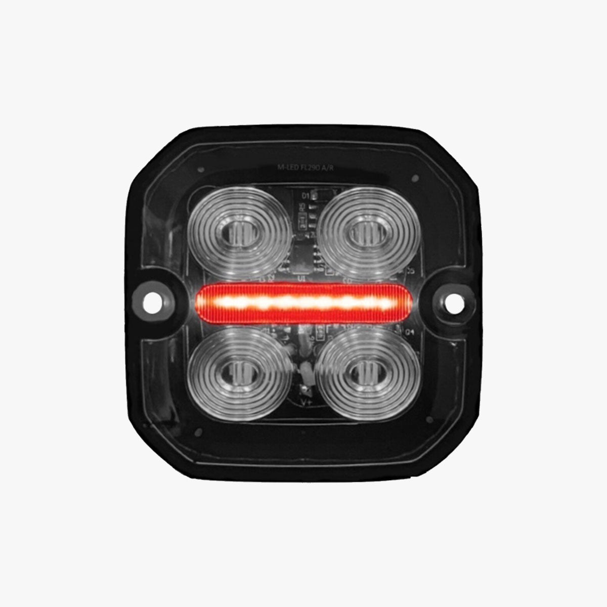 12-24V Square Amber Flasher Strobe Light with 20 Flash Patterns and Position Light