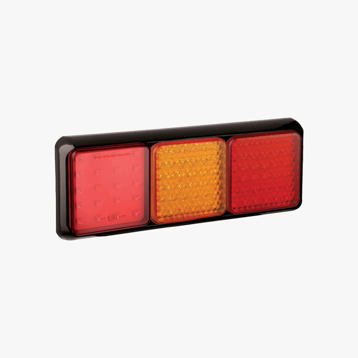 12-24V 80 Series Square Triple Combination Rear Light with Fog Light and Black Mounting Bracket