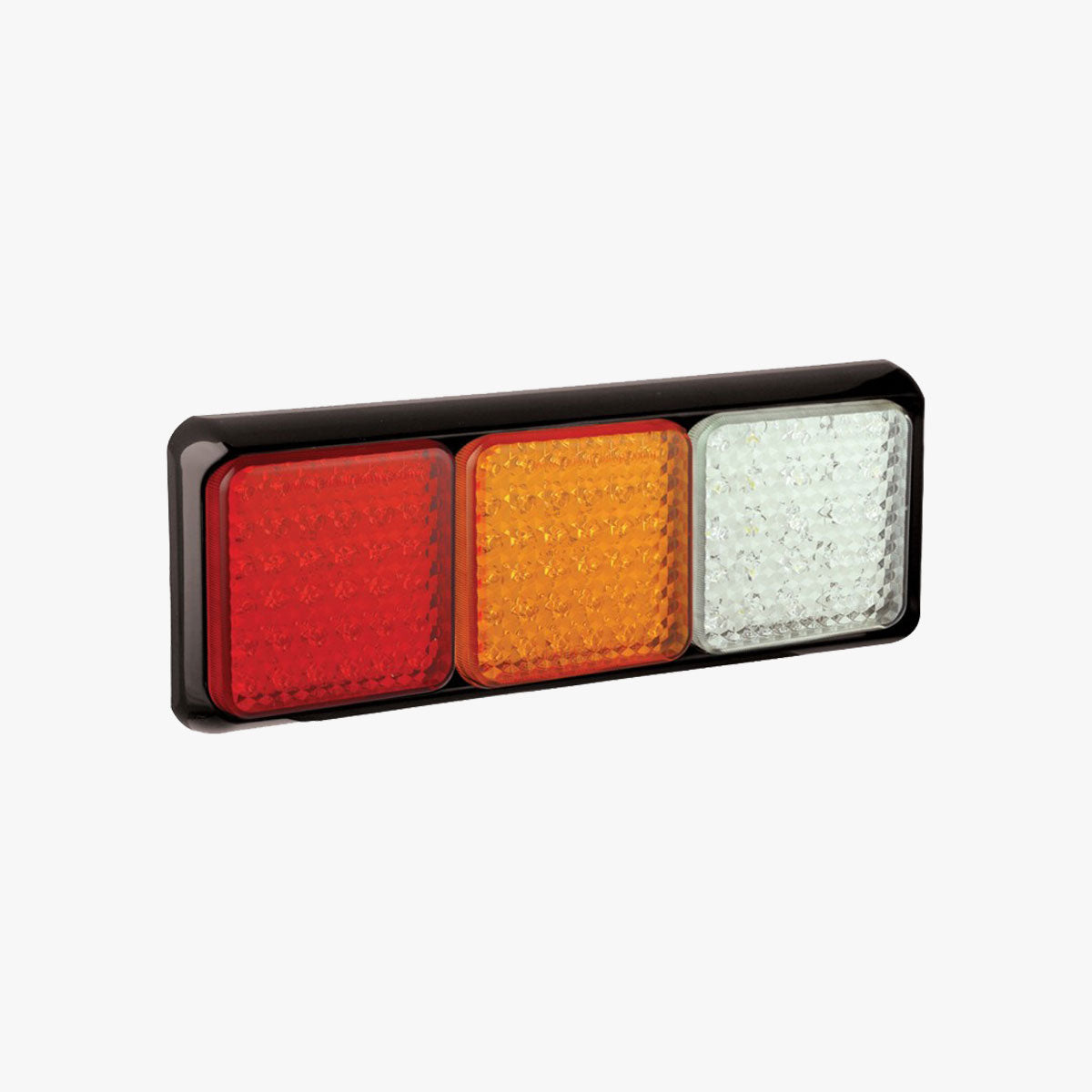 12-24V 80 Series Square Triple Combination Rear Light with Black Mounting Bracket
