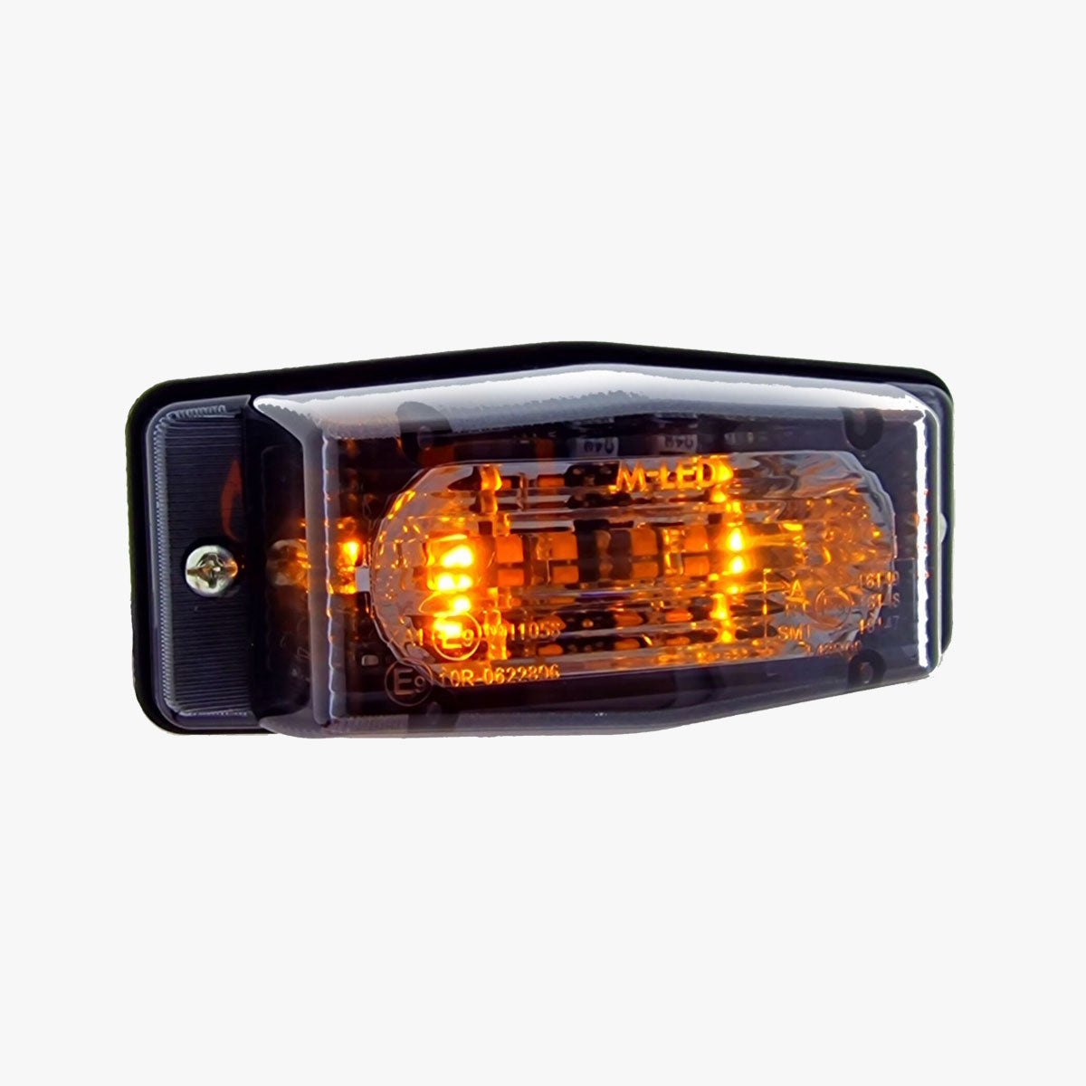 10-30V M-LED Double Burner Amber/White Side Marker Light with Smoke Lens - Classic Style
