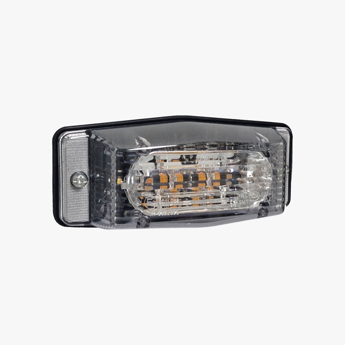 10-30V M-LED Double Burner Amber/White Side Marker Light with Clear Lens - Classic Style