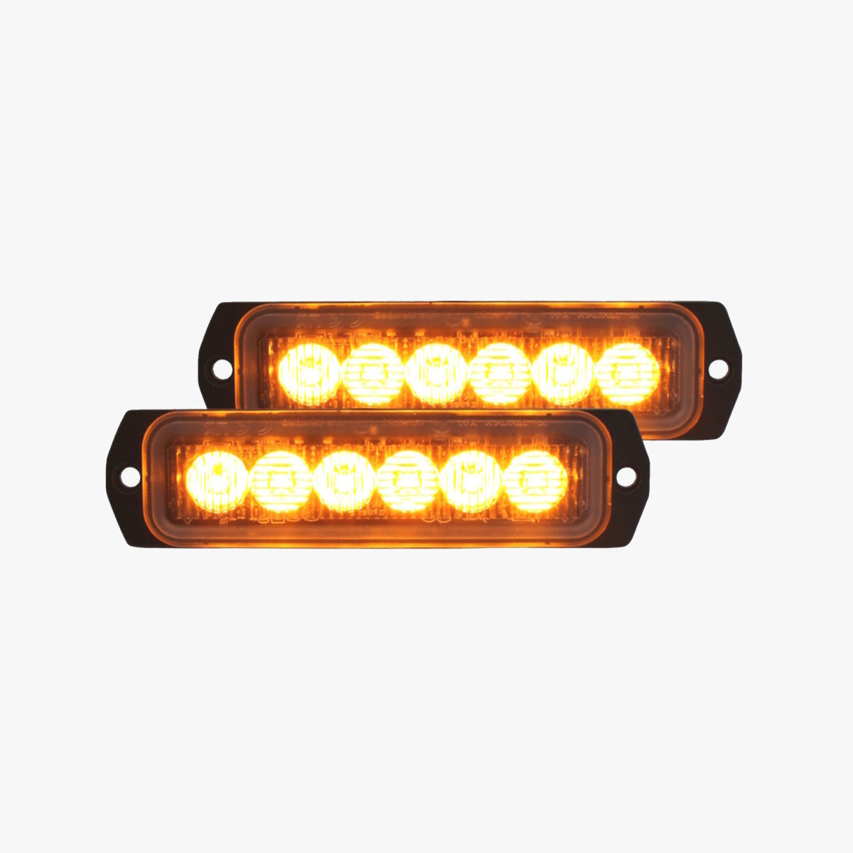 2 x M-LED 12-24V Ultra Narrow Amber Flashers with Junction Box