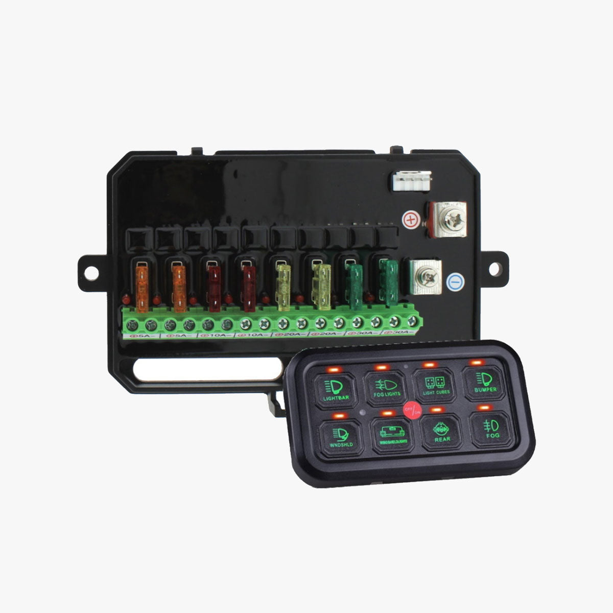12-24V Programmable 8-Button Lighting Control System with Power Unit