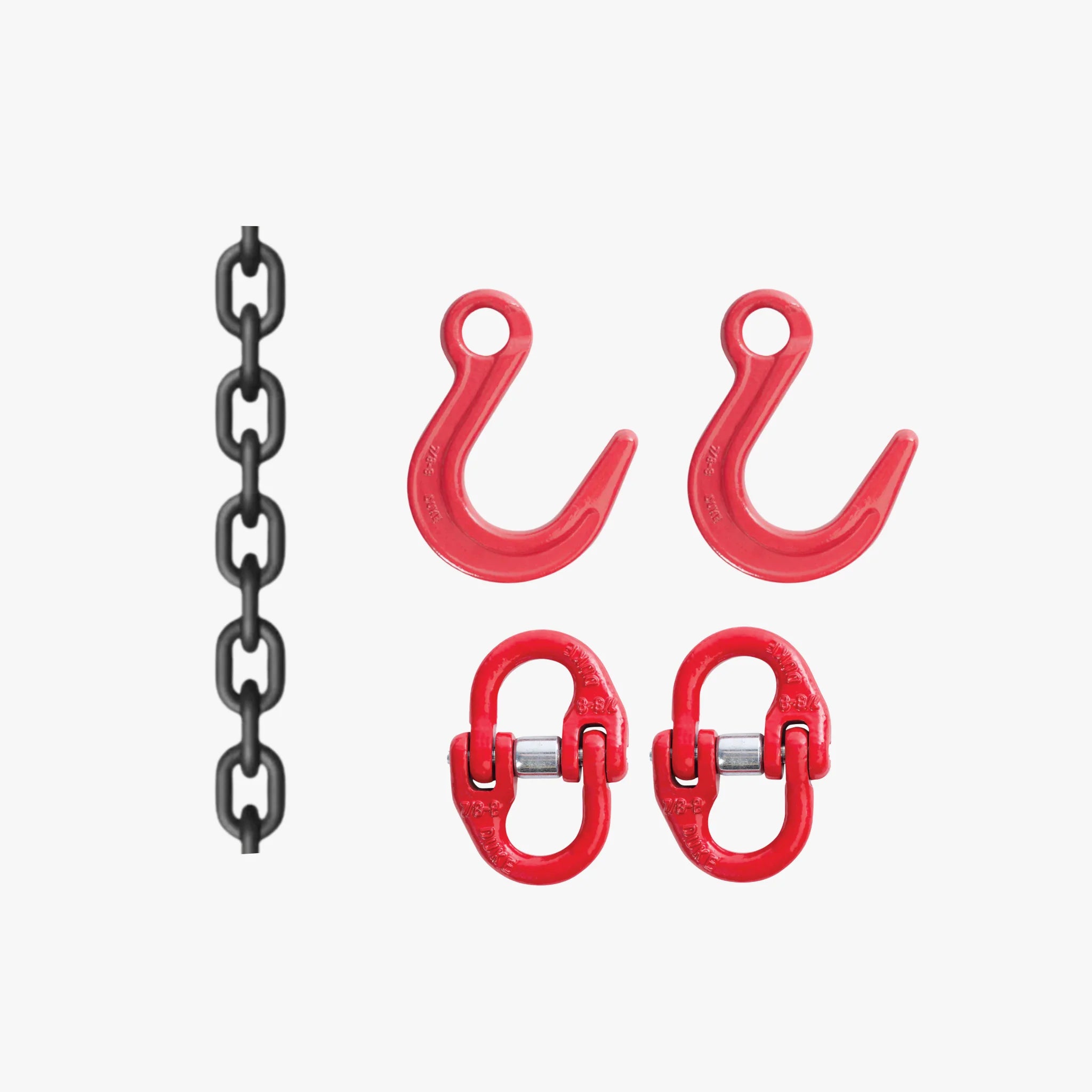 Grade 80 10mm Lashing Chain with Double Eye Foundry Hooks