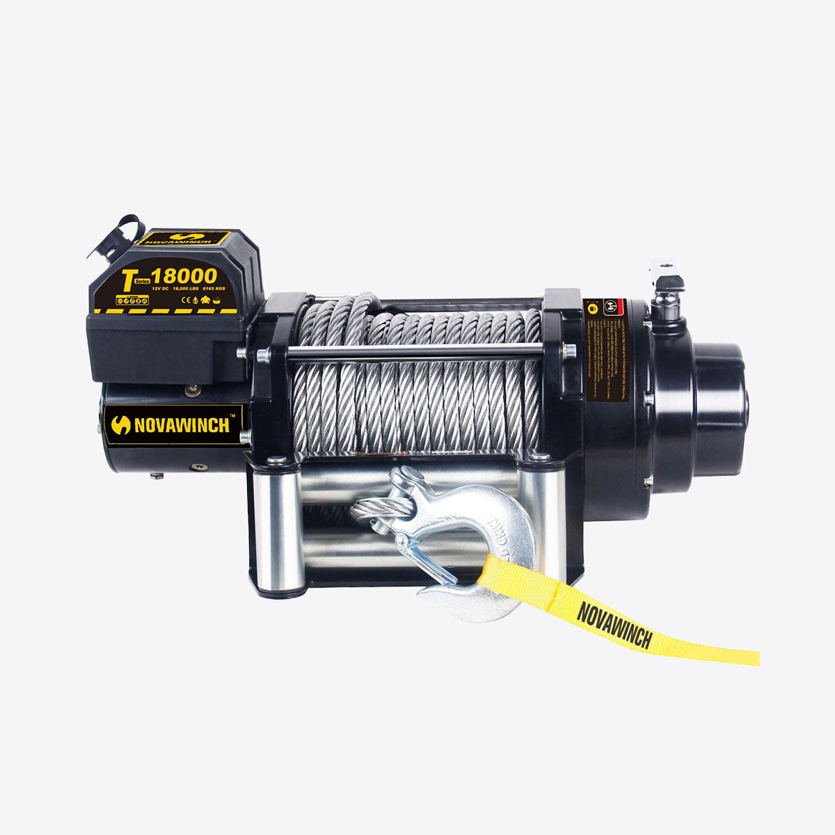 24V 18000lb Large Frame Electric Winch with Wire Rope & Remote - NVT18000